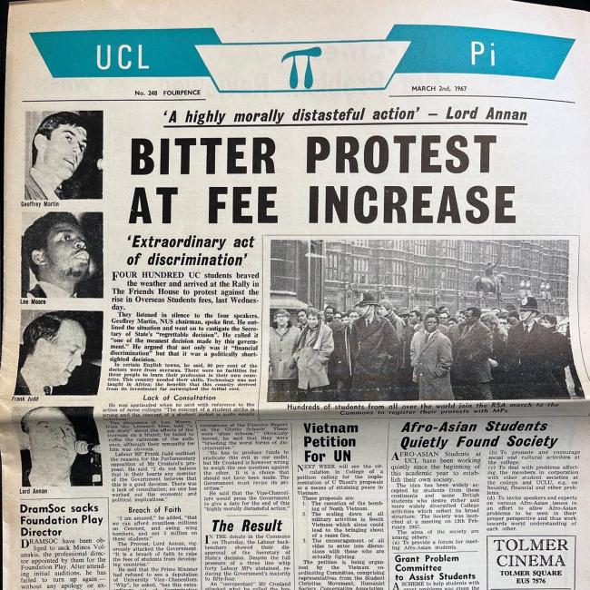 Bitter Protest at Fee Increase newspaper